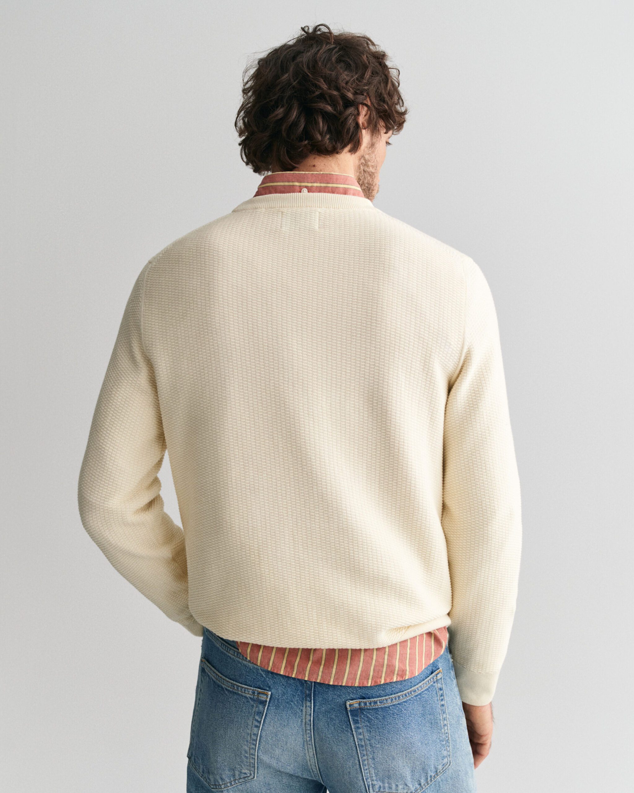 GANT Micro textured cotton crew neck